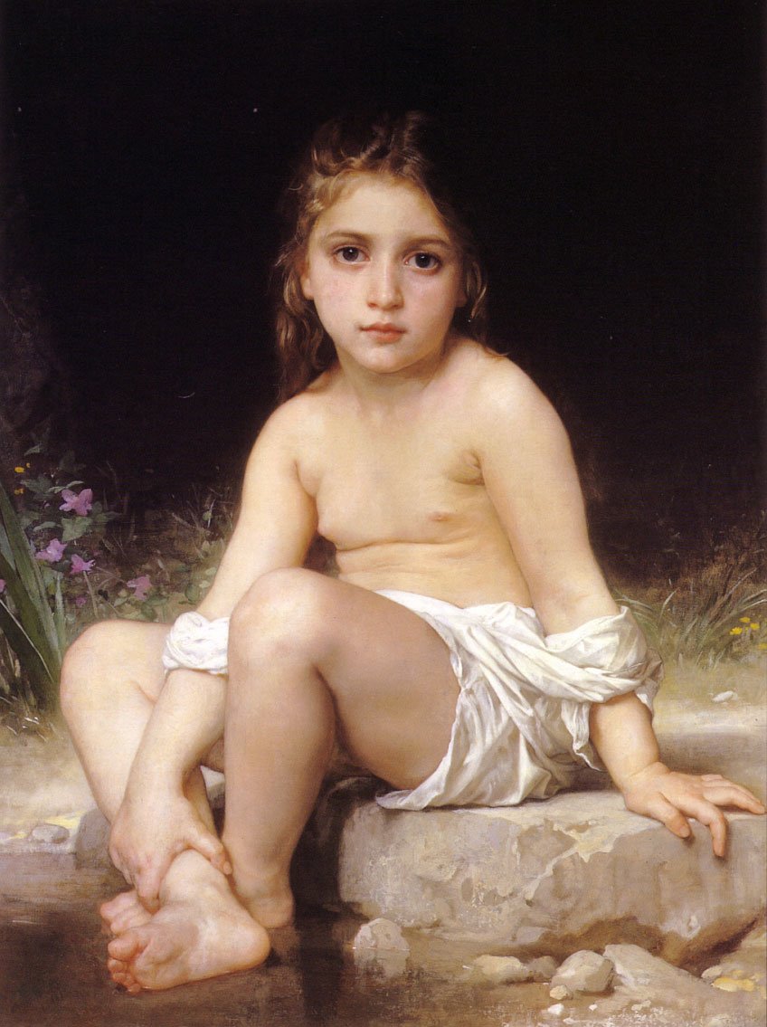 Barn på bad af William Adolphe Bouguereau