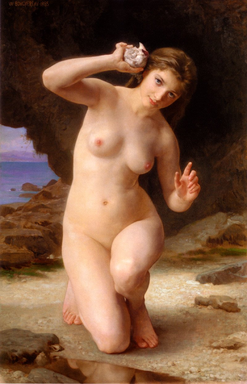 Kvinde med muslingeskal af William Adolphe Bouguereau