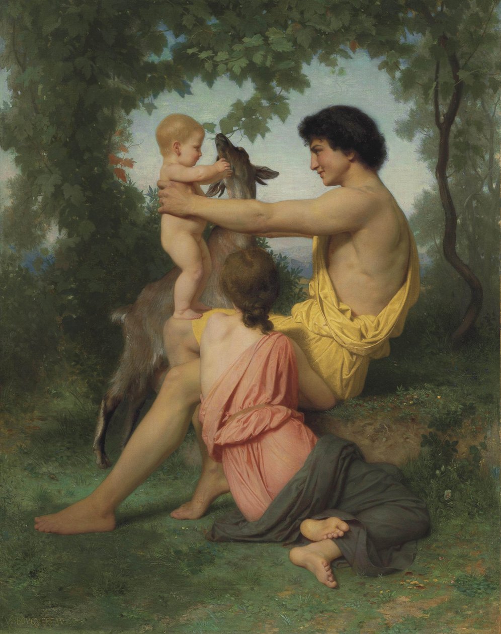 Idyll gammel familie af William Adolphe Bouguereau
