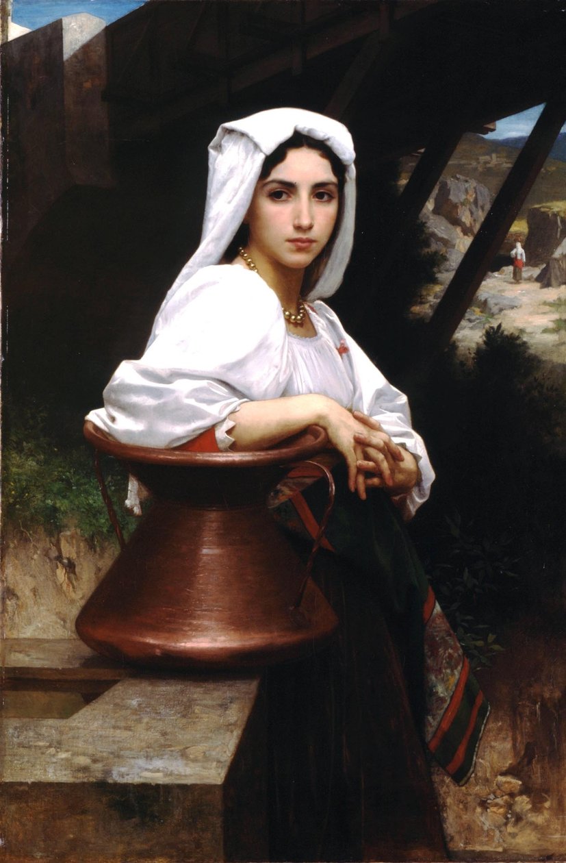 Italiensk pige tegner vand af William Adolphe Bouguereau