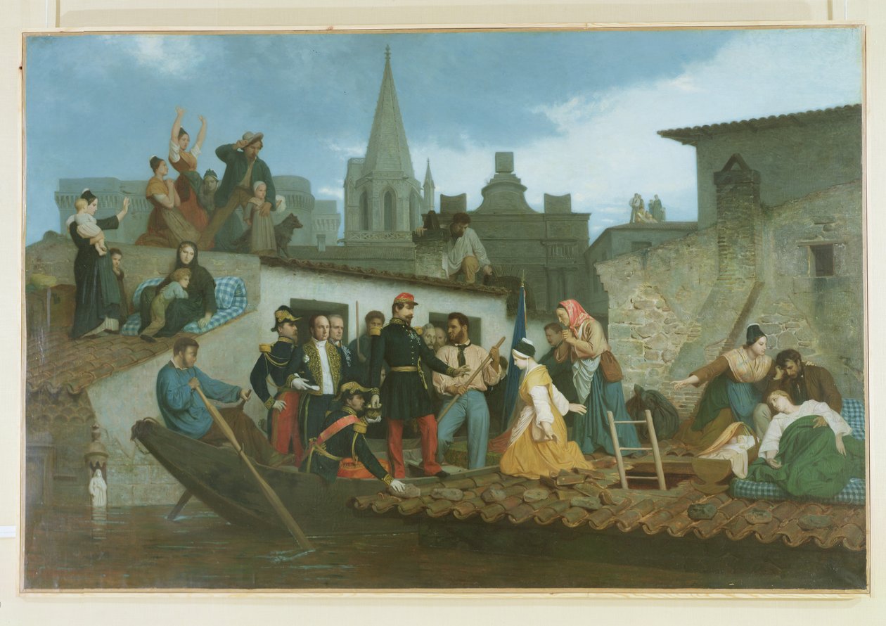Napoleon III (1808-73) Besøger oversvømmelsens ofre i Tarascon i juni 1856, 1856 af William Adolphe Bouguereau