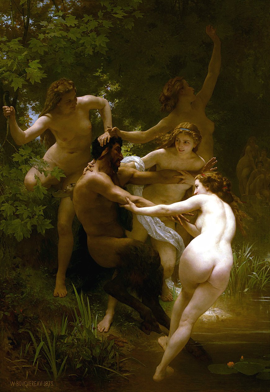 Nymfer og Satyr af William Adolphe Bouguereau