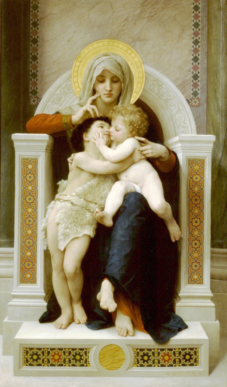 Jomfruen, Jesus og Johannes Johannes Døber af William Adolphe Bouguereau