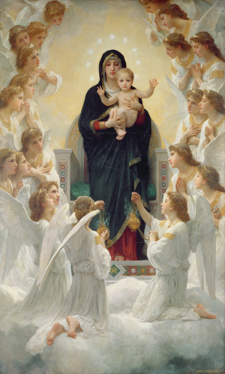 Jomfruen med engle af William-Adolphe Bouguereau