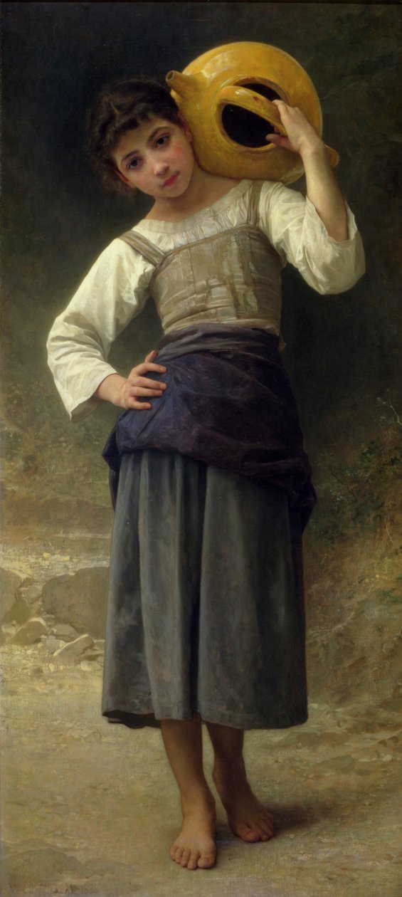 Vandpigen (ung pige går til foråret) 1885 af William Adolphe Bouguereau