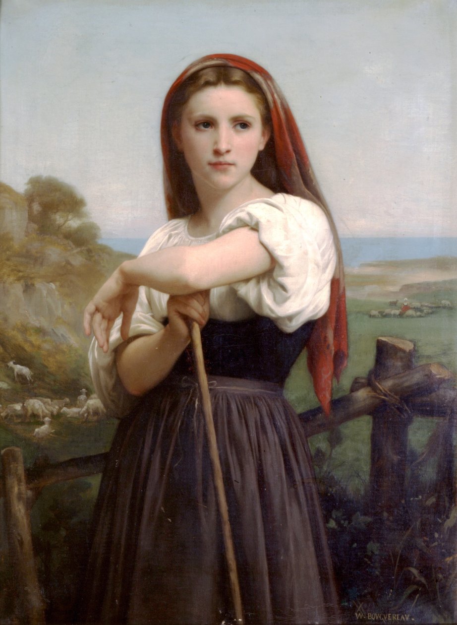 Ung hyrdeinde af William Adolphe Bouguereau