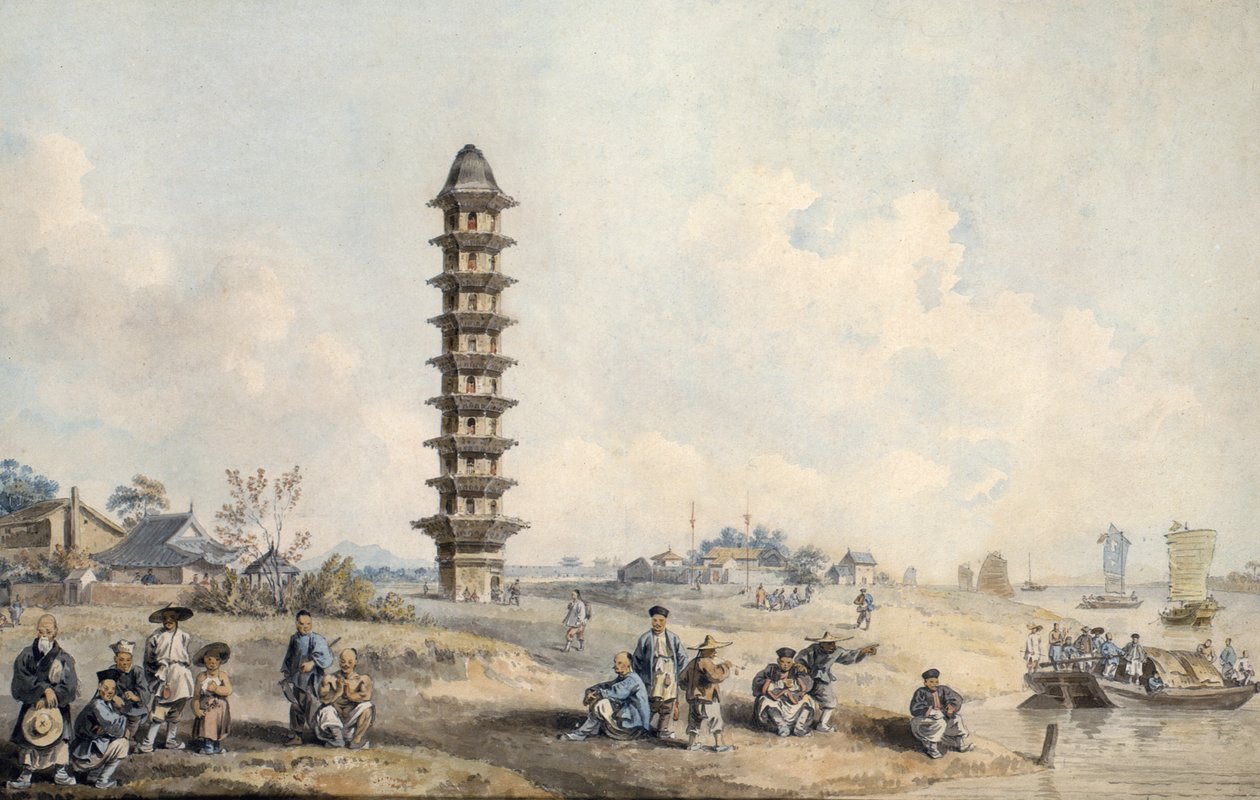 En udsigt nær byen Lin Tsin ved bredden af Canal Grande af William Alexander