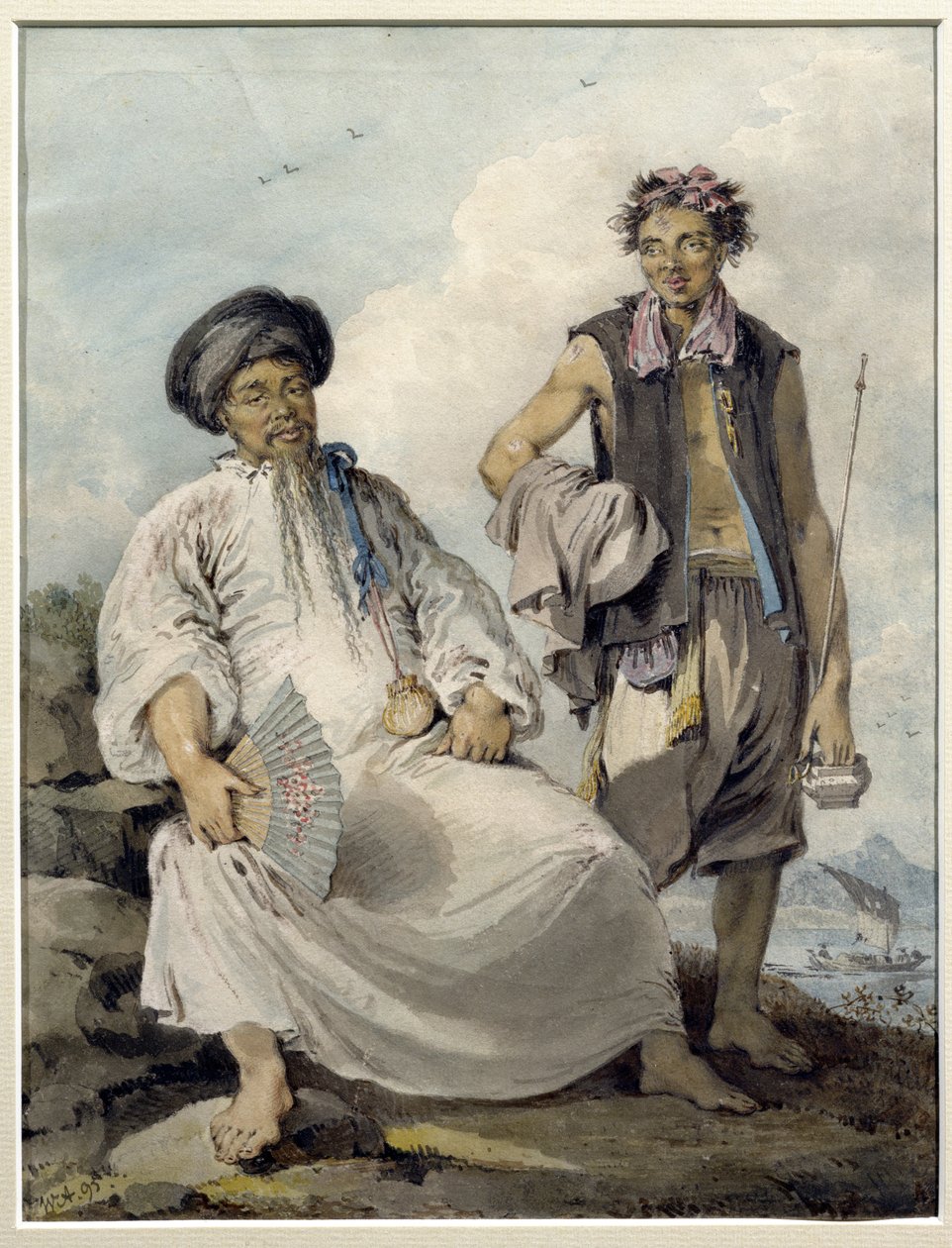 Mandarin med rørbærer, 1795 (wc) af William Alexander