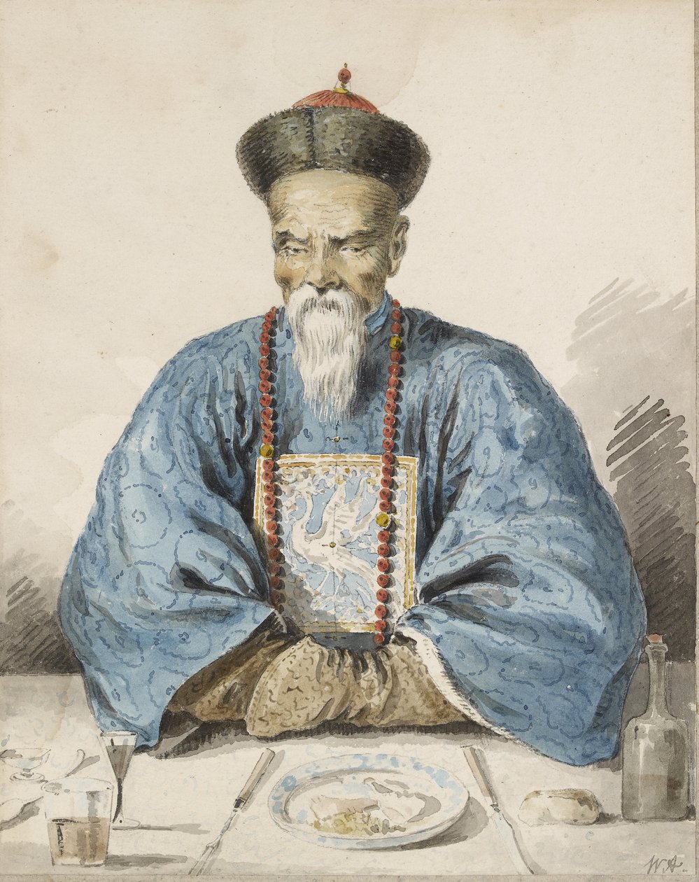 The Four-Ti of Canton (akvarel over grafit på papir) af William Alexander
