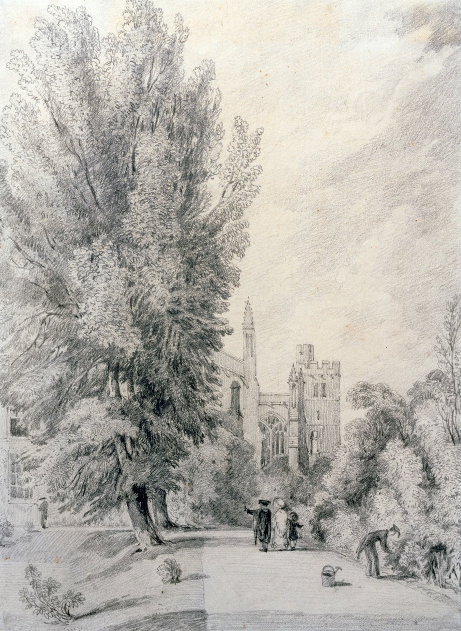 New College Garden, 1821 af William Alfred Delamotte