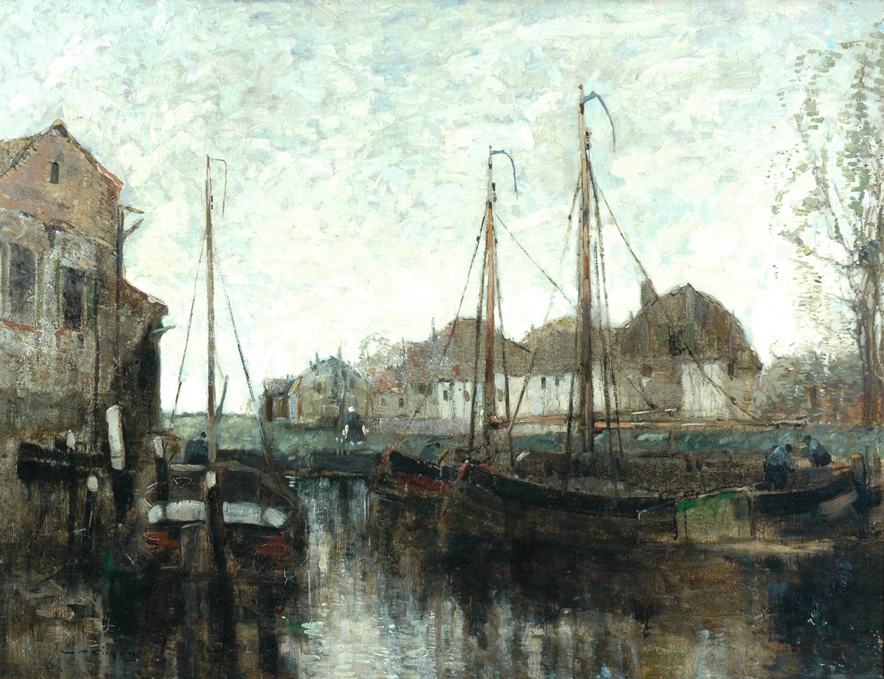 En hollandsk kanal af Alfred Gibson William