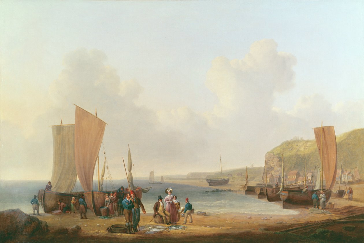 Købmand, der køber fisk af William Anderson