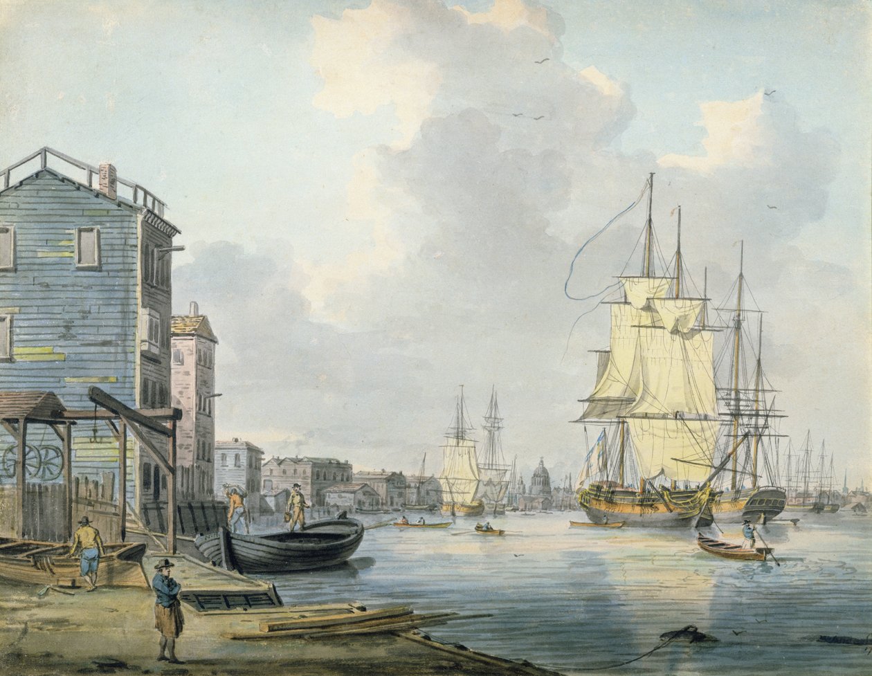 Themsen ved Rotherhithe, 1790