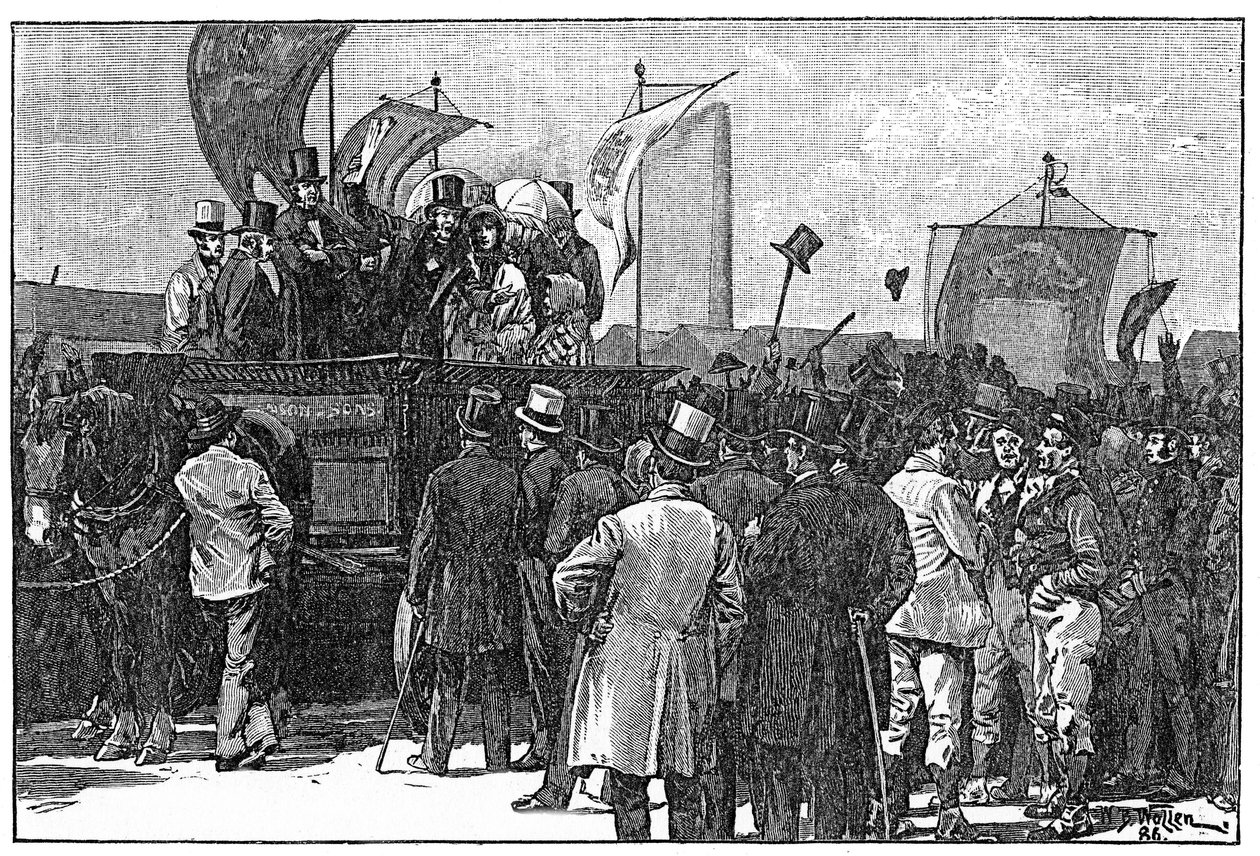 Chartistdemonstrationen på Kennington Common, 10. april 1848, 1886 af William Barnes Wollen