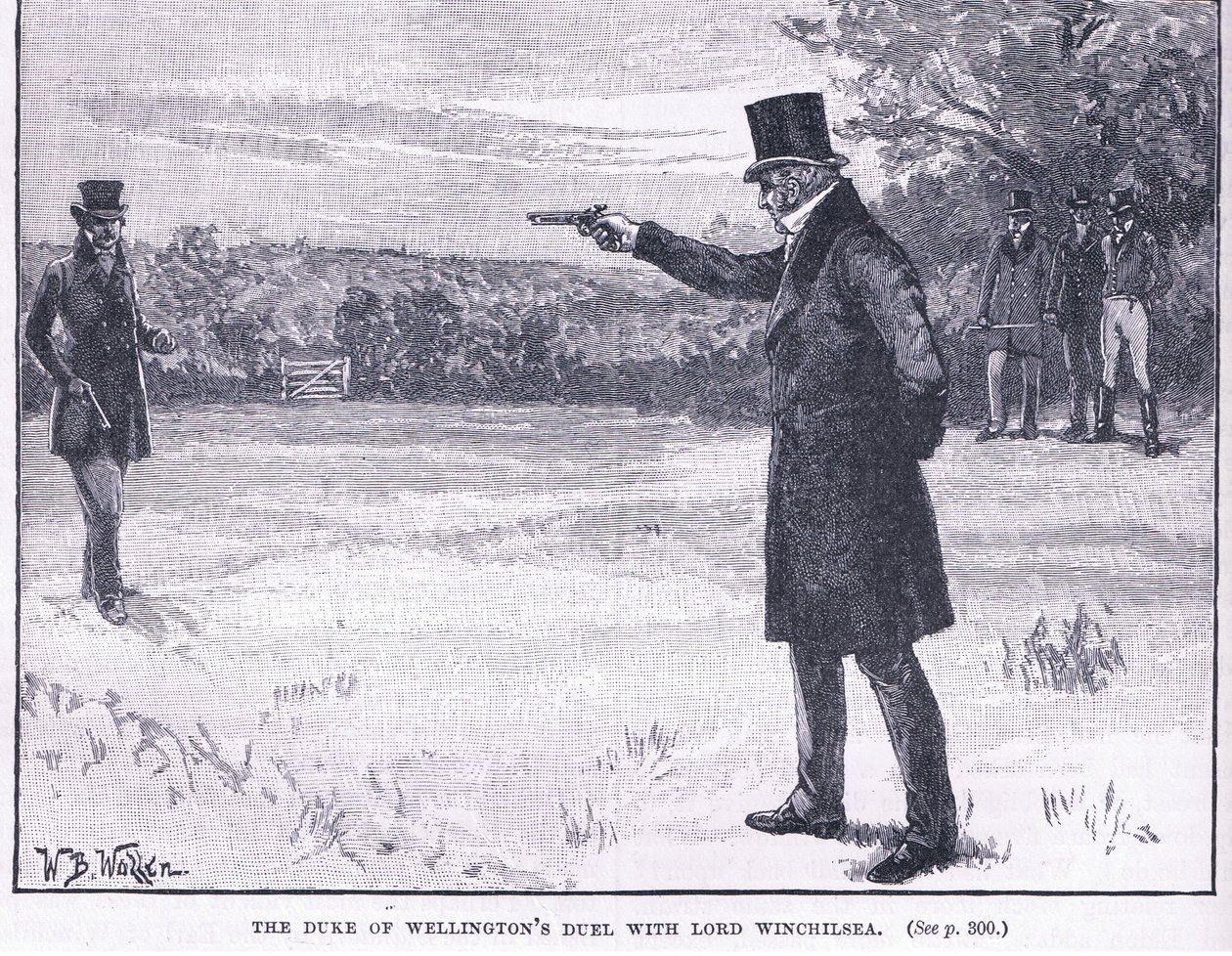 Hertugen af Wellingtons duel med Lord Winchilsea 1829 af William Barnes Wollen