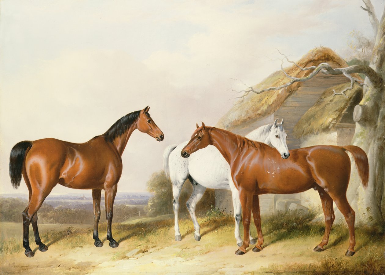 Uden for stalden, 1845 af William Barraud