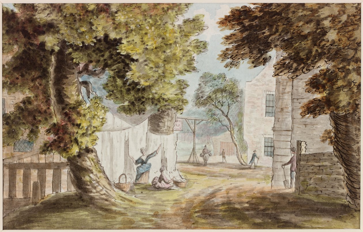 Busy Cottage (blyant og akvarel på papir) af William Beilby