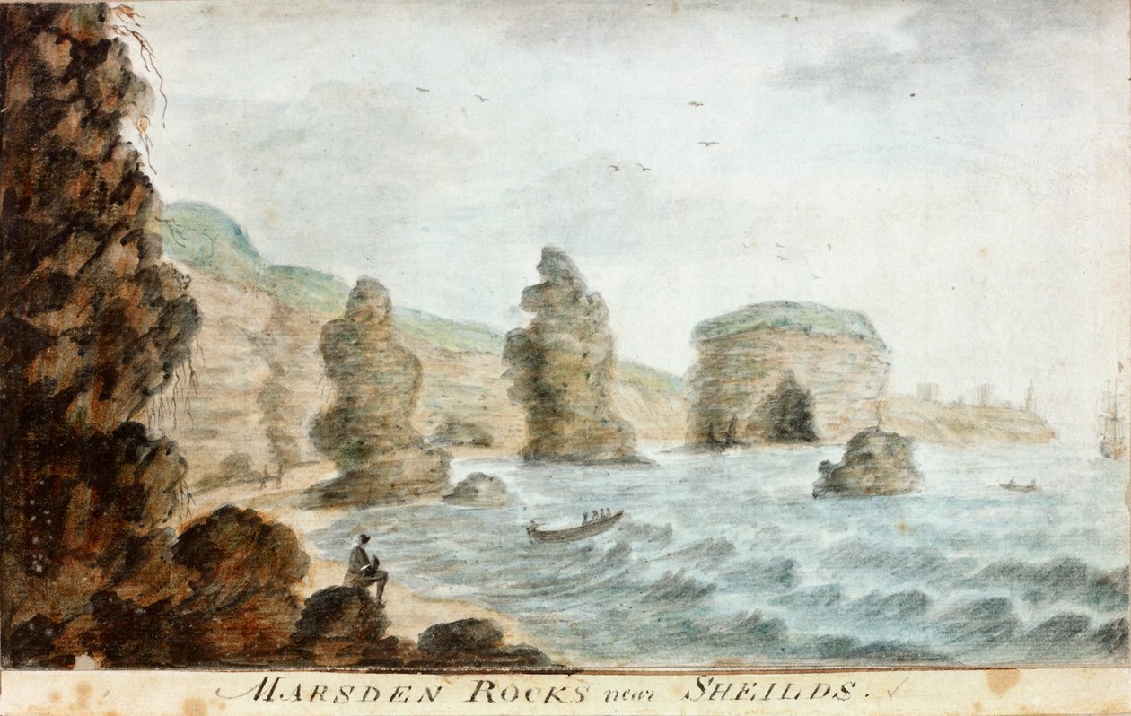 Marsden Rocks nær Shields af William Beilby