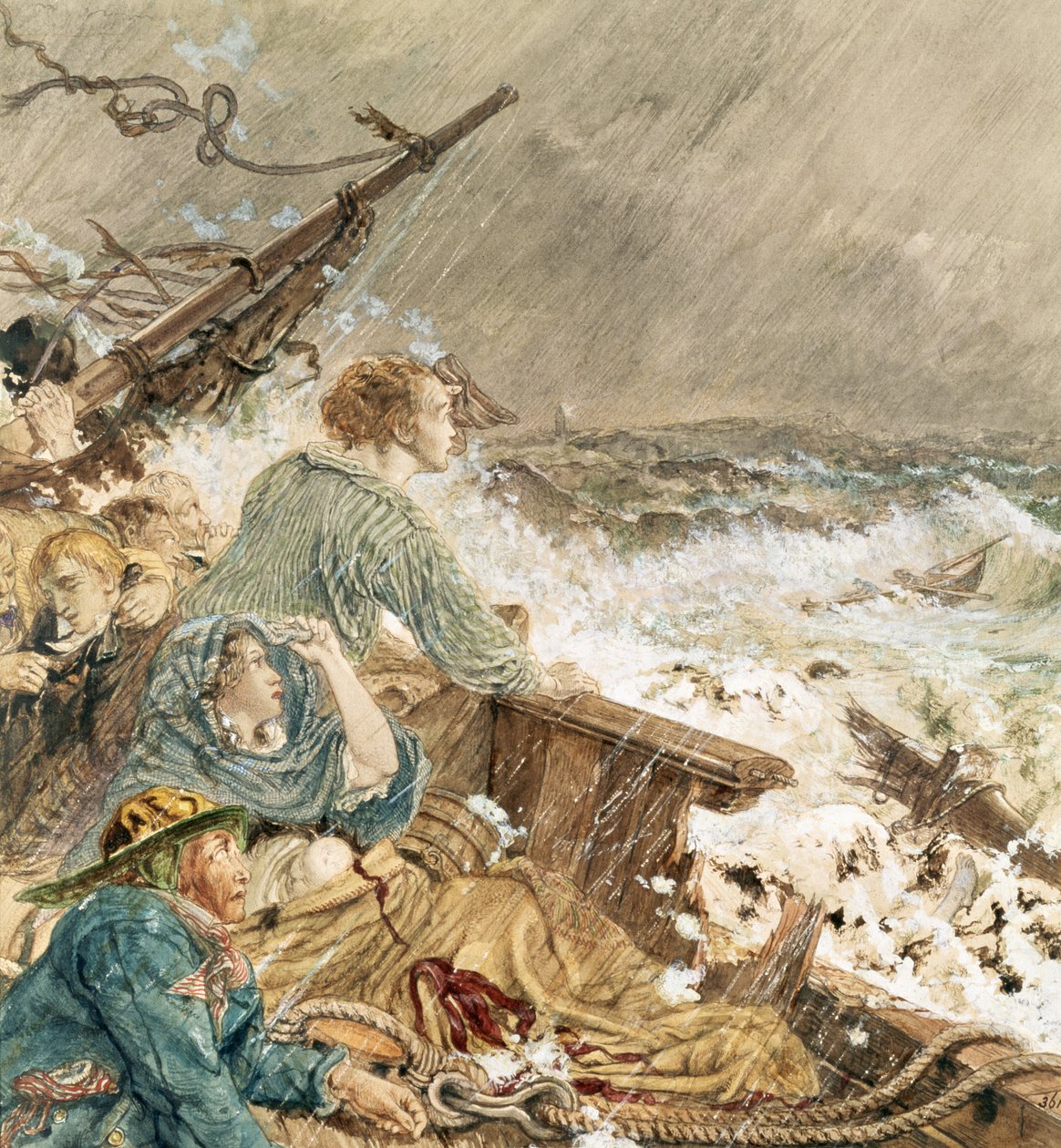 Grace Darling og hendes far redder den skibbrudne besætning, 17. september 1838 af William Bell Scott