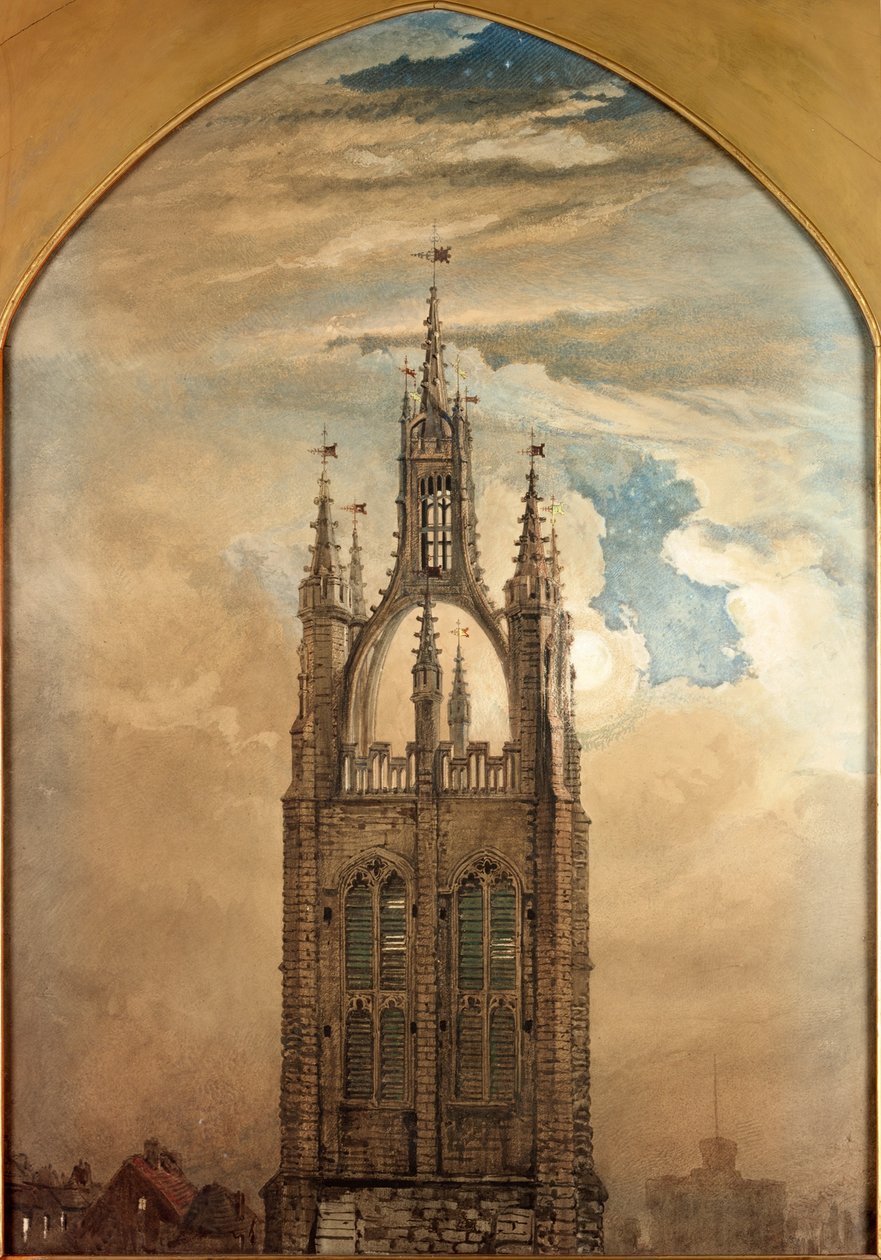 The Spire of St Nicholas, Newcastle upon Tyne (kropsfarve) af William Bell Scott