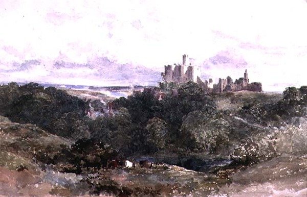 Warkworth Castle, Northumberland, 1800-tallet af William James Bennett