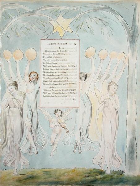 A Pindaric Ode, fra The Poems of Thomas Gray, udgivet 1797-98 (wc og sort blæk på papir) af William Blake