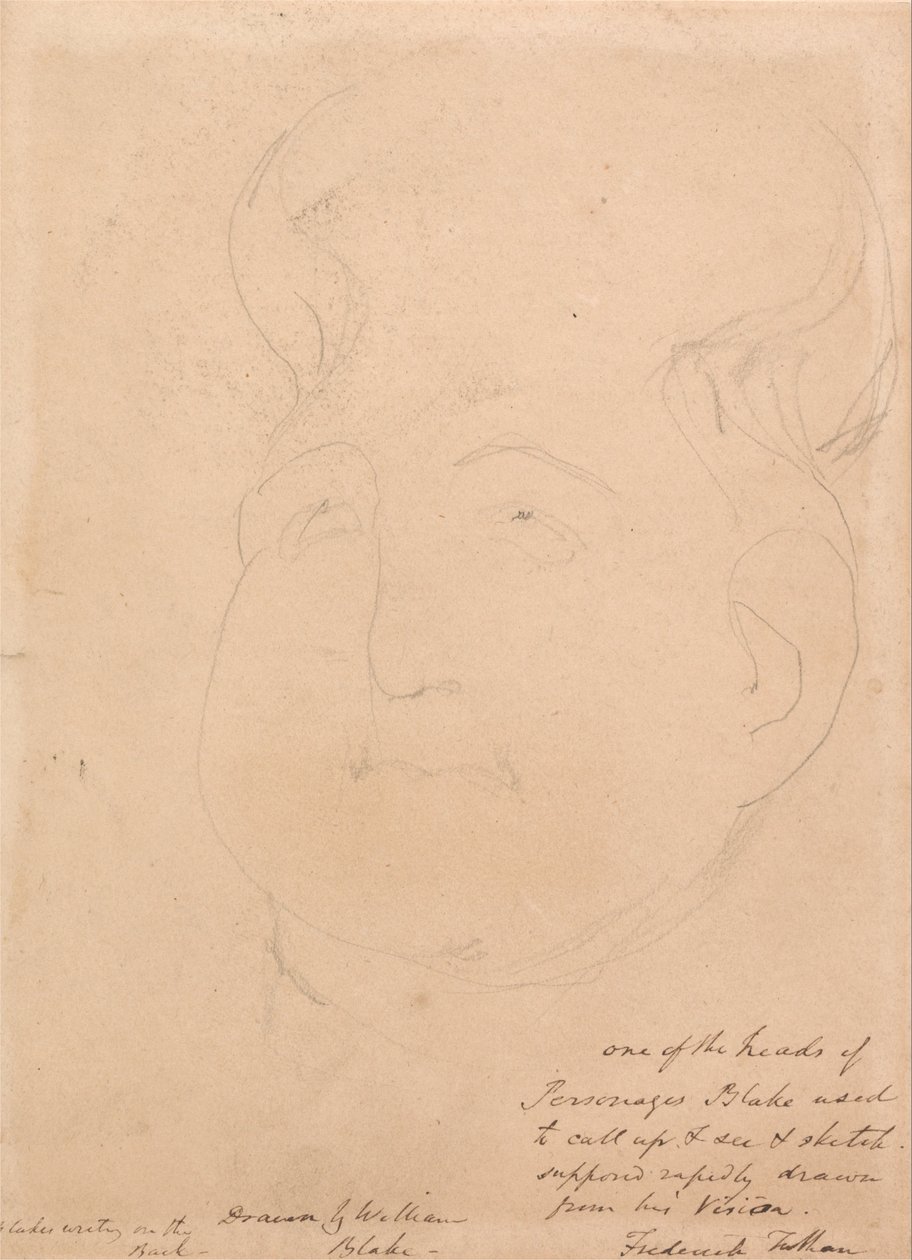 Et visionært hoved af William Blake