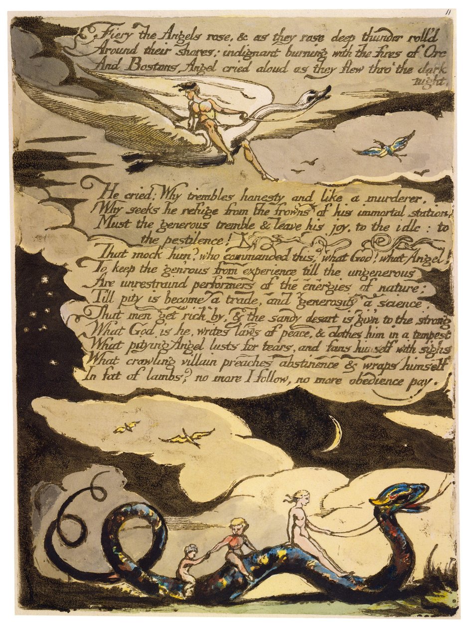 America a Prophecy kopier en tallerken 13 af William Blake