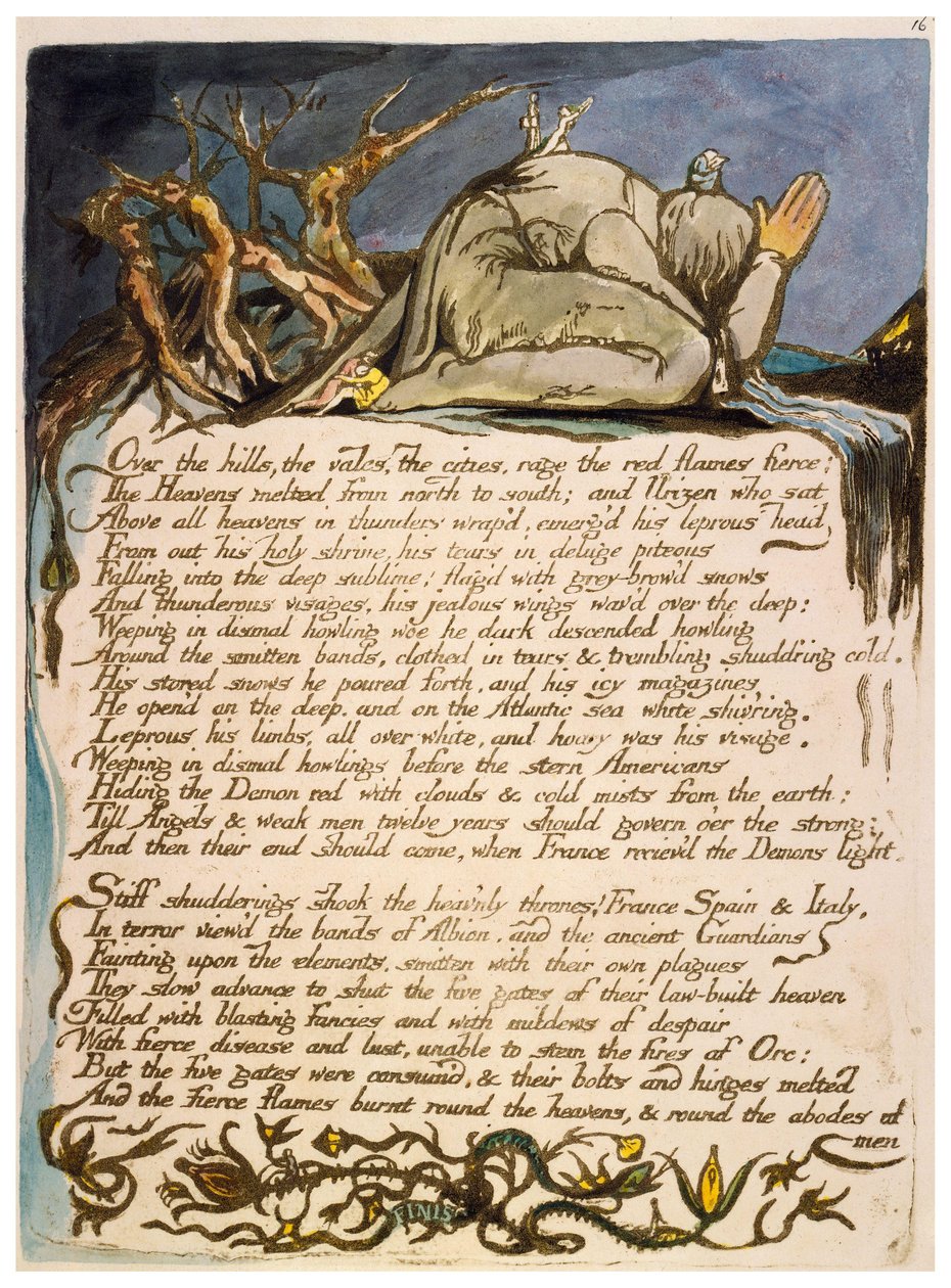America a Prophecy kopiere en tallerken 18 af William Blake
