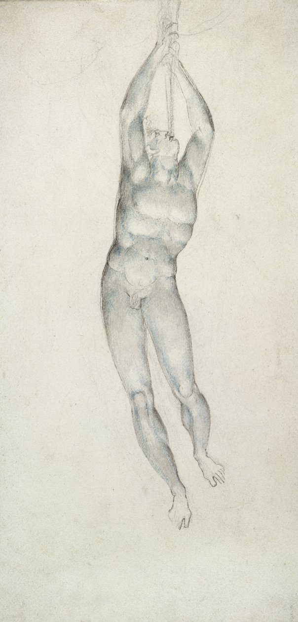 En engel med en trompet, 1805-08 (pen og sort blæk og wc på papir) af William Blake