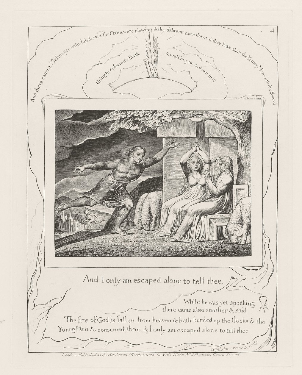 Og jeg er kun undsluppet alene for at fortælle dig., 1825 af William Blake