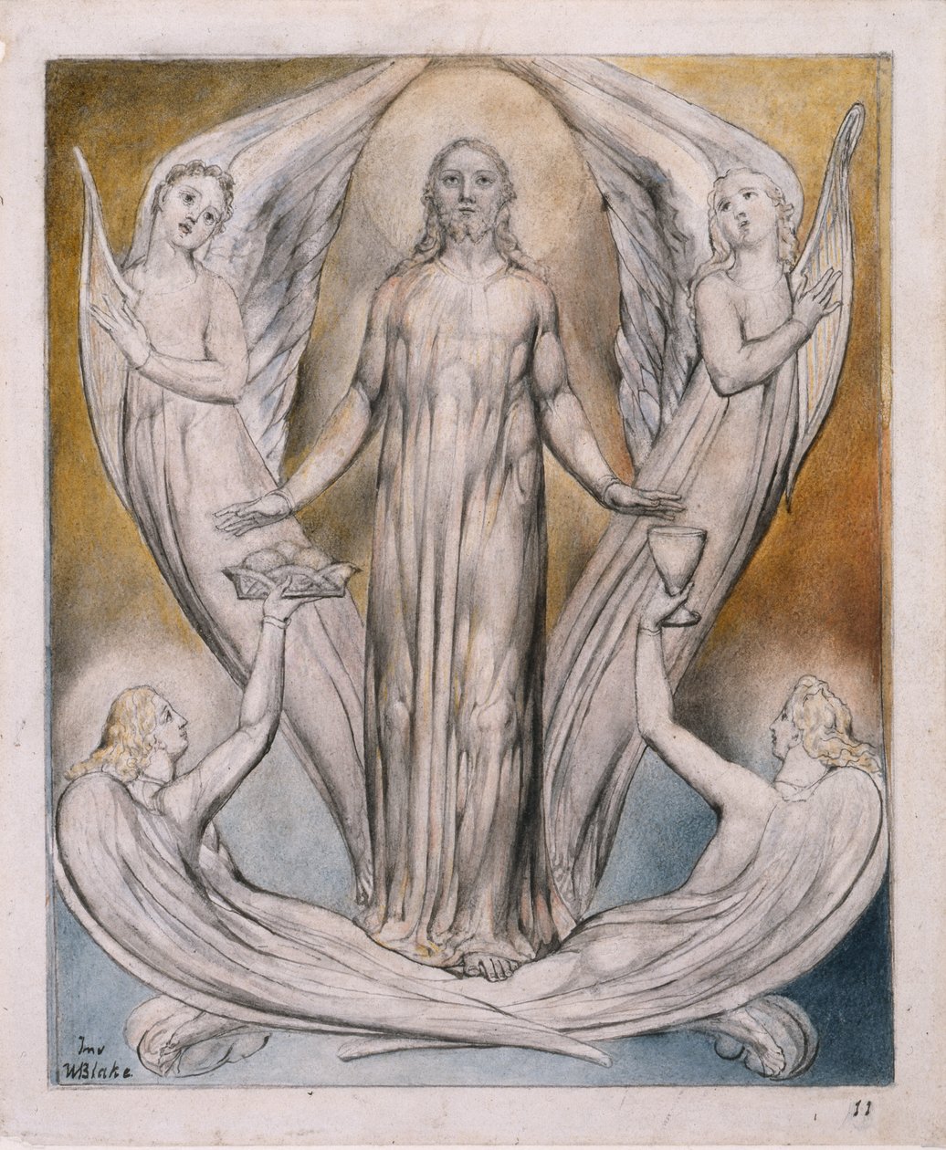 Angels Serviceing to Christ, illustration fra 