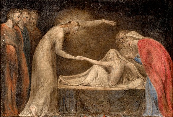 Kristus opdrager Jairuss datter af William Blake