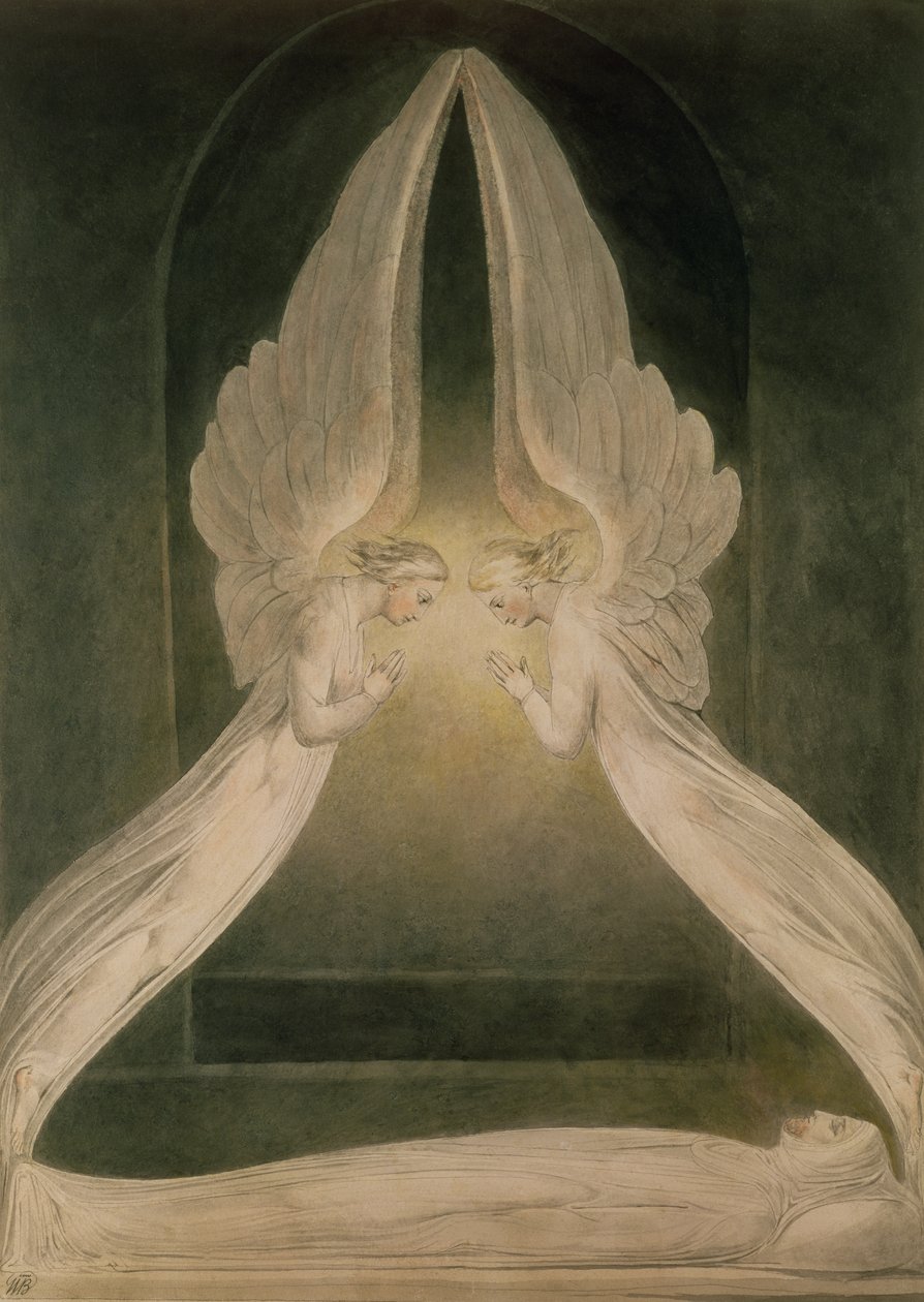 Kristus i graven, bevogtet af engle af William Blake