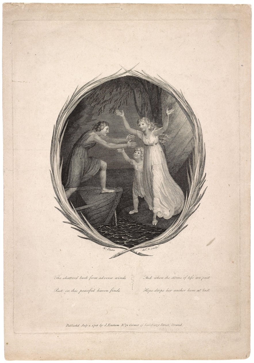 Design til coverbladet til noder Et elegant sæt til musik af Thomas Commins af William Blake