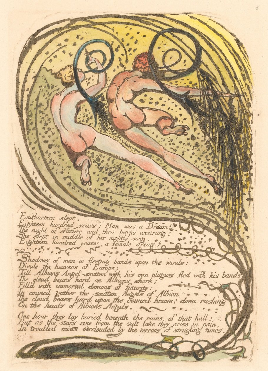 Europa. En profeti, plade 10, Enitharmon sov. . . . (Bentley 12) af William Blake