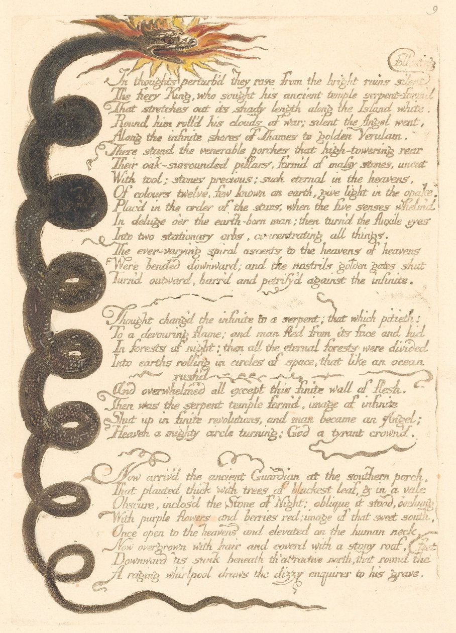 Europa. En profeti, plade 11, af William Blake