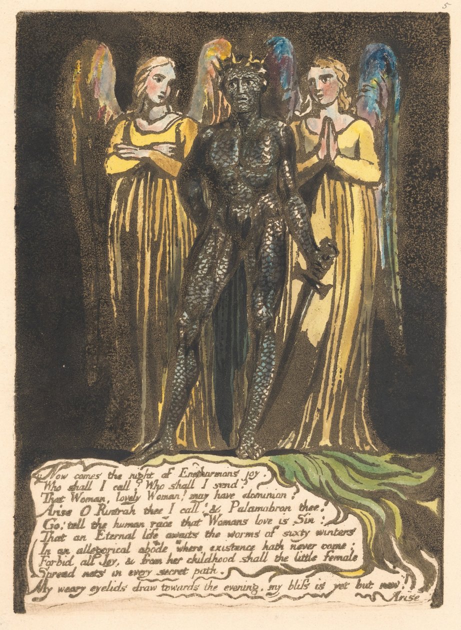Europa. En profeti, plade 7, Nu kommer natten. . . . (Bentley 8) af William Blake