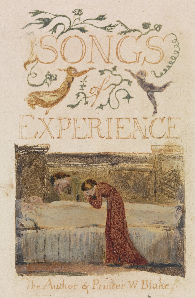 Experience, Titelblad, Form Songs of Experience, 1794 (reliefradering med akvarel) af William Blake