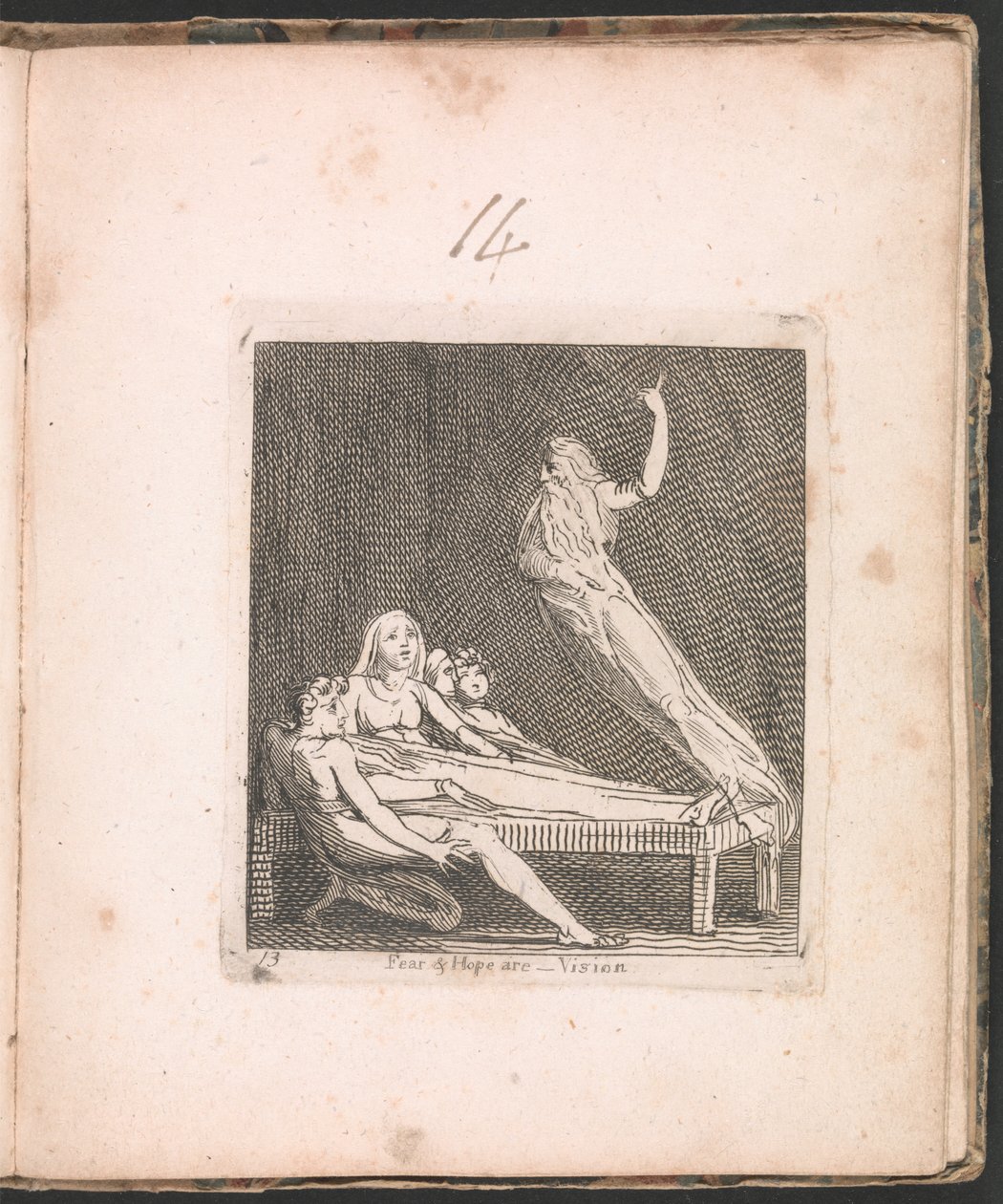 Frygt og håb er...Vision, tallerken 14 fra For Children. Paradisets porte, 1793 af William Blake