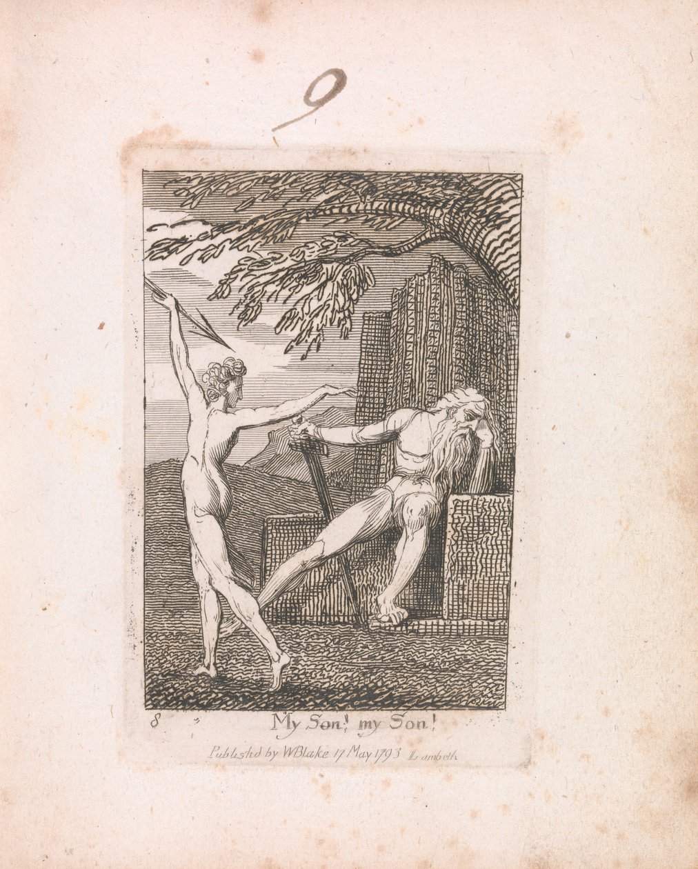 For børn. Paradisets porte, plade 10, min søn! min søn! af William Blake