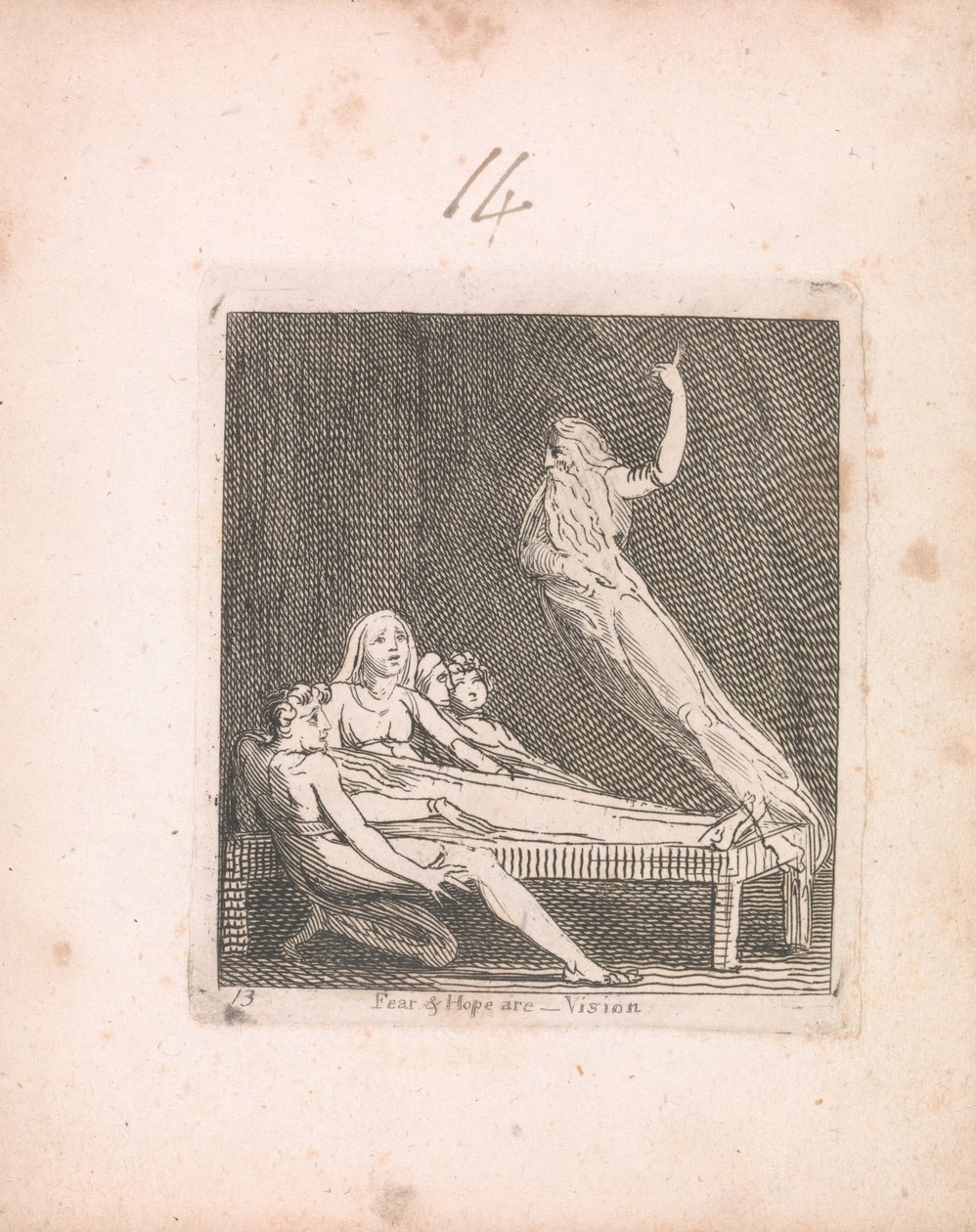 For børn. Paradisets porte, Plade 15, Frygt og håb er - Vision af William Blake