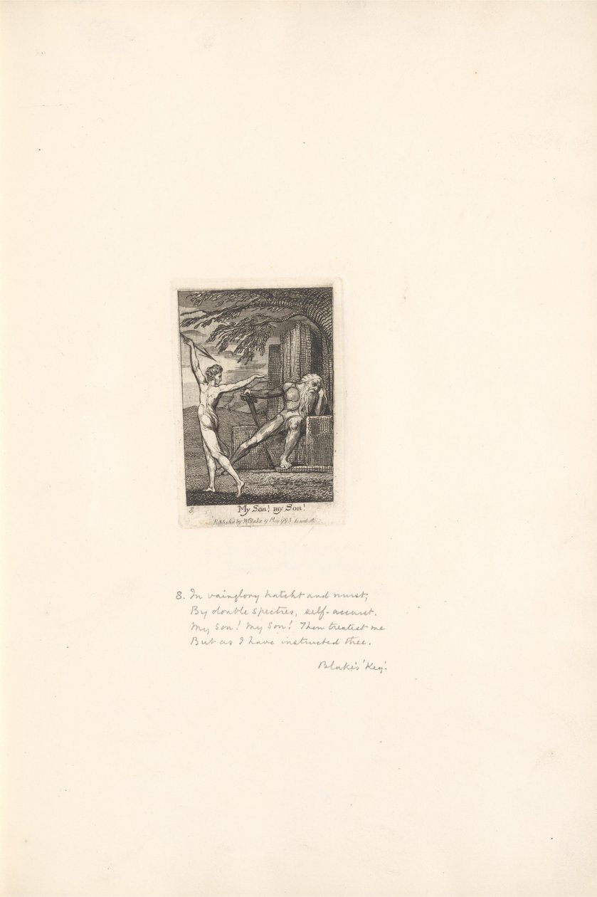 For kønnene- Paradisets porte, plade 10, min søn! min søn! af William Blake