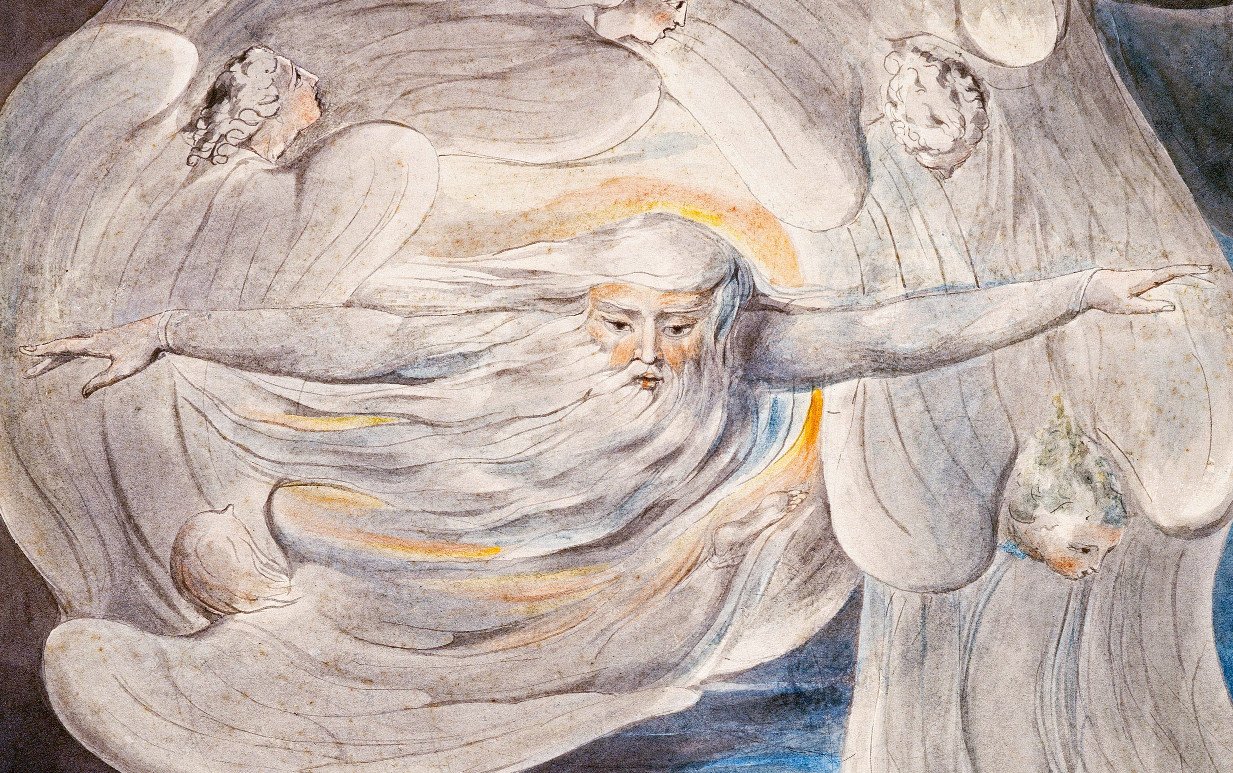 Gud svarer Job fra virvelvinden af William Blake