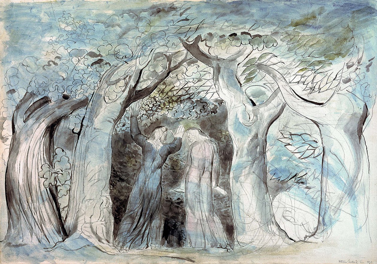 Illustrationer til Dantes Divine af William Blake
