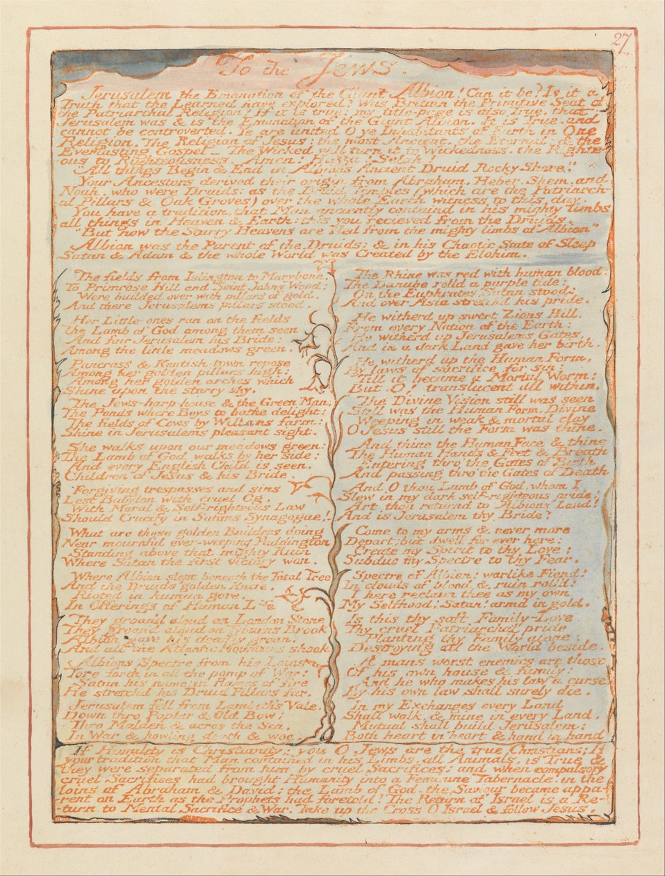 Jerusalem, plade 27, til jøderne .... af William Blake