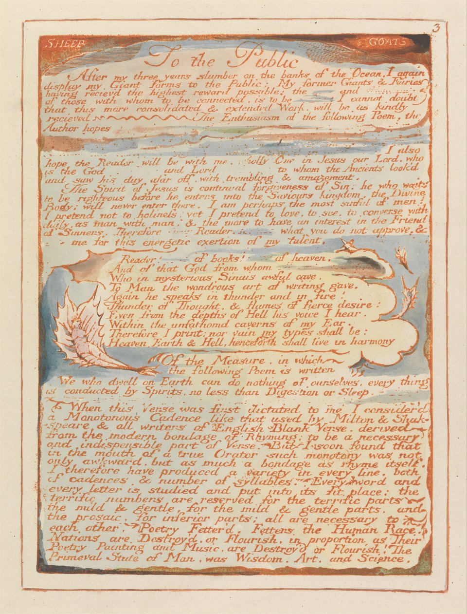 Jerusalem, plade 3, til offentligheden .... af William Blake