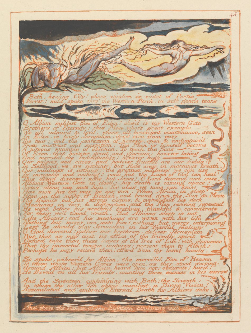 Jerusalem, plade 45, af William Blake