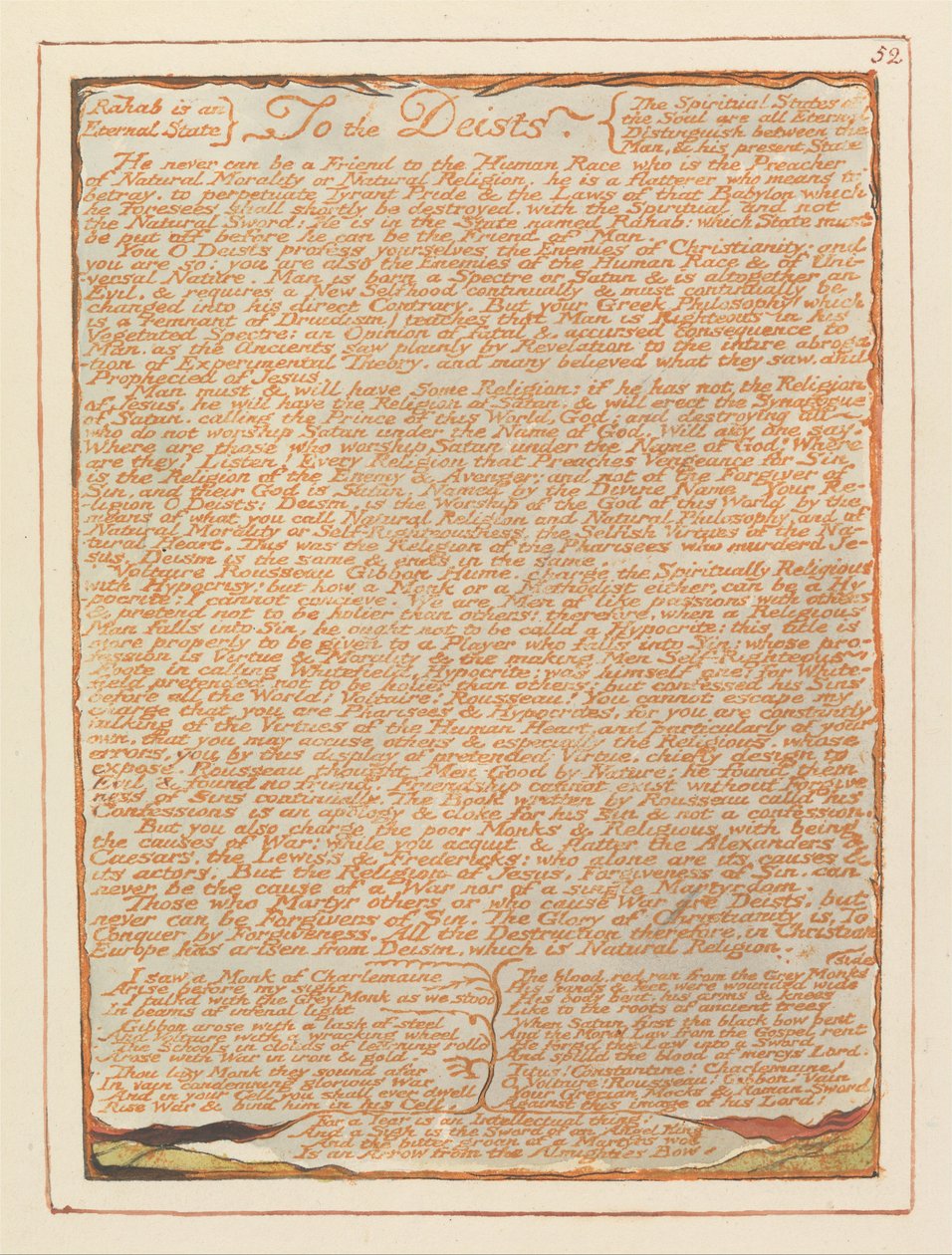 Jerusalem, plade 52, til deisterne .... af William Blake