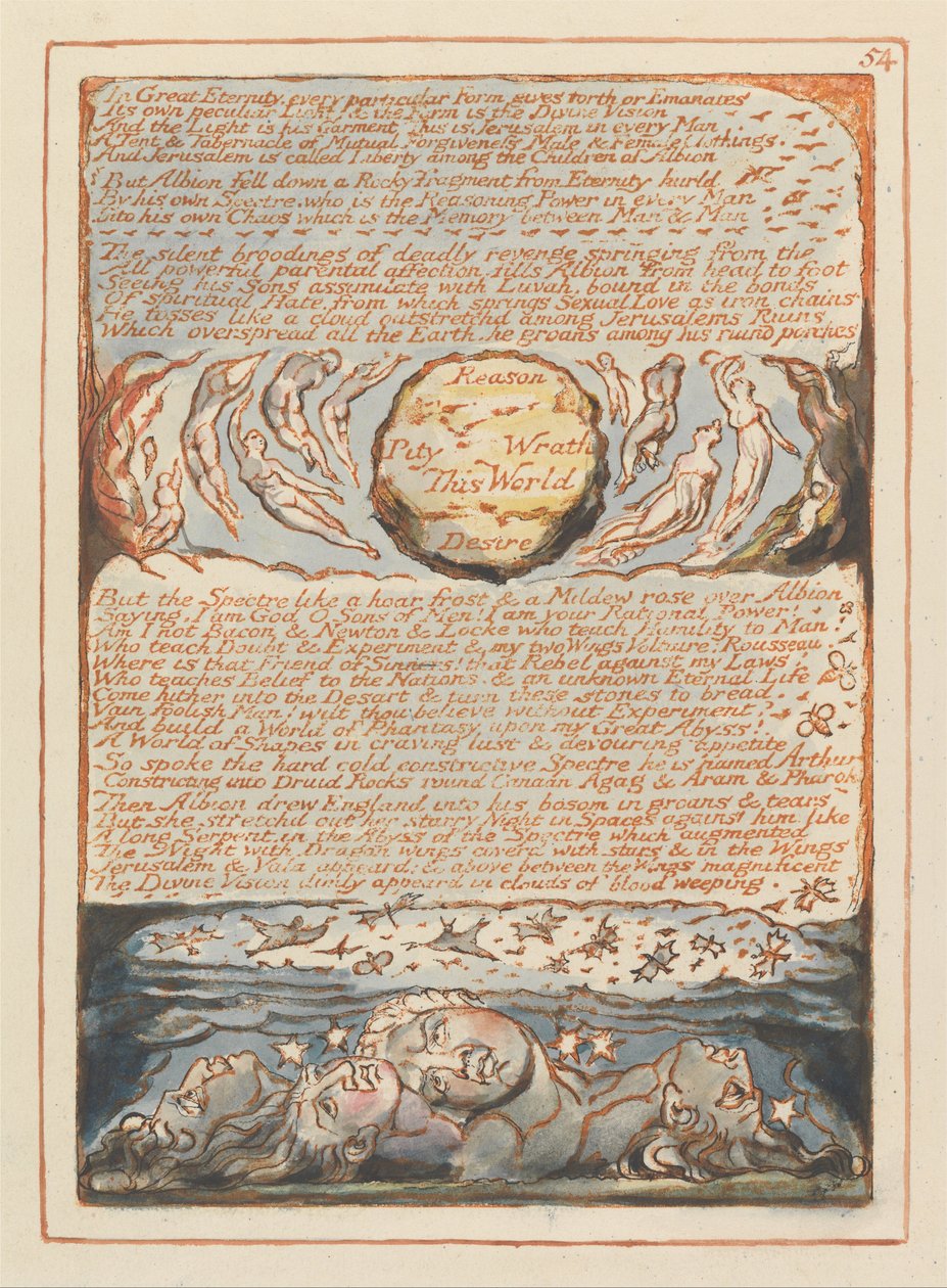 Jerusalem, plade 54, i stor evighed .... af William Blake